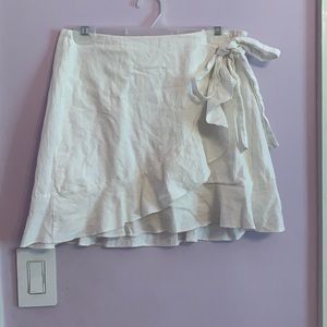 White Folded Skirt